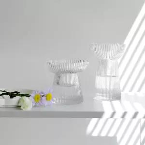 리브드 유리 화병 인테리어 꽃병 오브제 꽃꽂이 화분