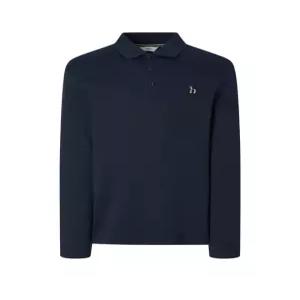 헤지스 남성 25FW [시즌오프][아이코닉][SOFT COTTON] 네이비 인터록 긴팔 폴로 셔츠 HZTS5F302N2