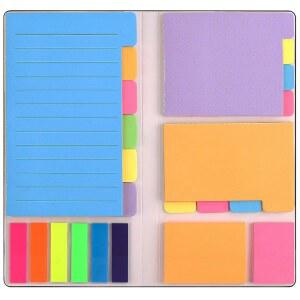 스티커 메모 세트, 저널 노트북 플래너 학습용 셀프 스틱 패드 게시, 고등학생을 위한 대학 필수품 학교 용품 지원, 10대 소녀 선물 프레피 지원