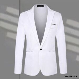 남성 면접 하객룩 정장 세트 흰색 자켓 캐주얼 싱글 브레스트 서양식 의류 봄 비즈니스 블레이저