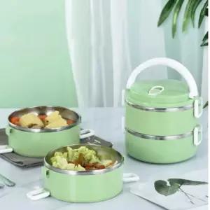 스테인리스 보온 도시락 피크닉 클립형 버클 3단 손잡이 보냉 에어홀 캠핑