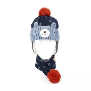 버블뮤 유아 벙거지 머플러 세트 방한 모자 목도리 털 어린이워머 아동후드넥워머 아동워머