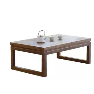 고급 원목 테이블 느릅 나무 발코니 책상 다도상 차상 테이블(월넛) - 60x40x30cm