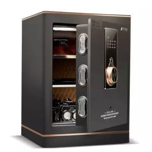 금전함 지문 인식형 가게 돈 통 금고 지폐 보관함 금고(높이 45cm) - 화이트