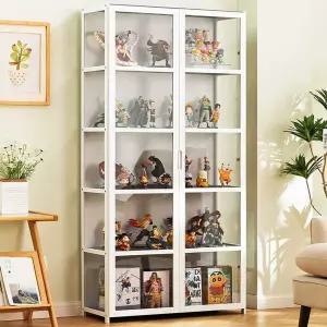 피규어 장식장 투명 아크릴 건담 가방 보관함 진열대 수납장(4단/42cm/단문)-네츄럴