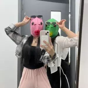 Jpar 핑크 물고기 얼굴 가면 할로윈 파티 인싸템 외계인가면 물고기가면 생선가면 얼굴가면 웃긴가면