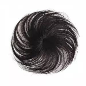 여성 인모 부분가발 정수리 커버 자연스러운 헤어 블랙