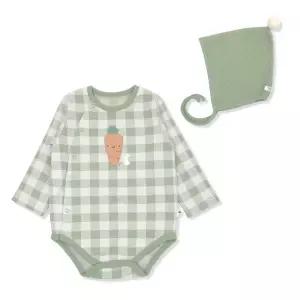 [롯데백화점]오가닉맘 캐롯체크긴소바디수트- MHZLQS02