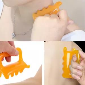 밀랍 수지 핸들 마사지기 손잡이 괄사 두피 안면 턱 바디 마사지