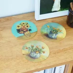 꽃그림 논슬립 PVC 컵받침 1P 티코스터 컵받침대 홀더 머그컵받침 커피잔받침 커피잔받침대