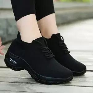 스니크즈 여성 에어 키높이운동화 워킹화 올블랙-WFFPPO6