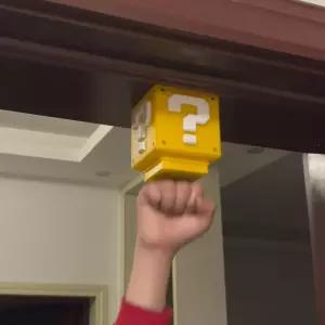 슈퍼 마리오 물음표 버섯 피규어 무드등 상자 사각형 조명