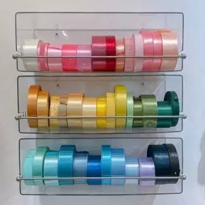 아크릴 벽걸이 선반 꽃집 리본 거치대-WF38ED3