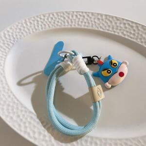 귀여운 짱구 휴대폰 스트랩, 범용 브레이드 랜야드, 짧은 손목 분실 방지 체인 장식