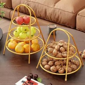 디저트 트레이 2단 3단 플레이트 메탈 과일 케이터링 손잡이