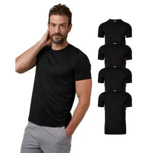 32도 남성 4팩 쿨 크루넥 티셔츠 | 냄새 방지 빠른 건조 4방향 스트레치
