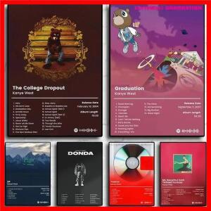 팝 랩퍼 힙합 가수 웨스트 포스터 캔버스 인쇄 홈 장식 벽 예술 미적 예수 음악 앨범 벽화 룸 장식