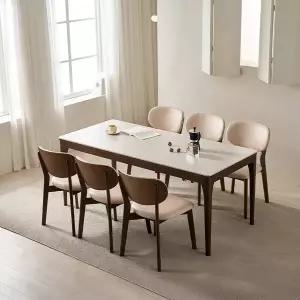 [삼익가구][NEW기본배송비무료]로이든 포세린 통세라믹 6인용 원목 1800 식탁세트(의자6)