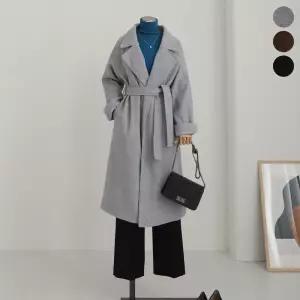 [모노시크] 나소네 벨트set 더블 카라 롱 코트_MNCS409
