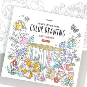 컬러드로잉 쉬운버전 성인색칠북 스프링북 어르신공부