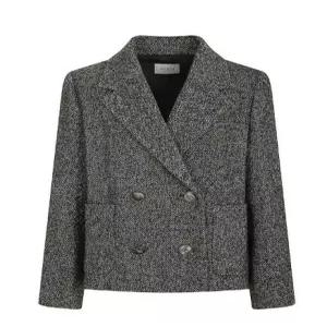 [더아이잗]울 잔체크 더블 브레스트 재킷 INAAOJK06