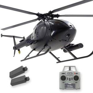 Sccgym C189 대형 취미 리모컨 헬리콥터, 광학 흐름 위치 MD500 RC 헬리 2배터리 에어론리스 고도 호버 추가(RTF 블랙 335MM)