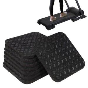 8pcs 러닝머신 운동용 액세서리 체육관 패드 미끄럼 워킹 실리콘 방지 매트 카펫 하드우드 소음 감소 패드 자전거 보호 매트 바닥 다목적 방진 운동 장비용