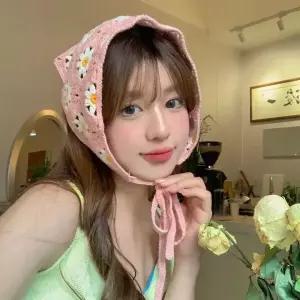 꽃무늬 삼각 두건 반다나 머리 스카프 헤어밴드