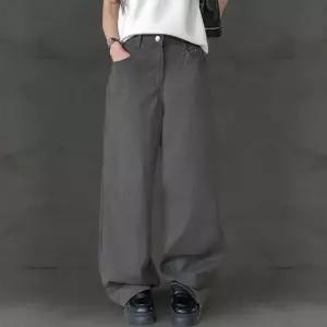 여성 편한 넓은 코튼 원컬러 단가라 캐쥬얼 바지