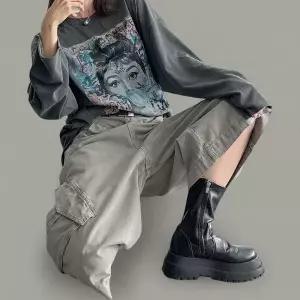 여성 고무줄 FW 핀턱 바지 트랙수트 캐쥬얼 면원단 바지