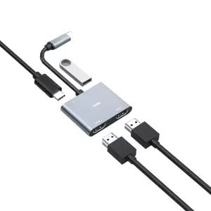 라디온 4in1 C타입 듀얼 모니터 확장 분배기 HDMI 컨버터 MST PD충전 USB3.0 멀티 허브