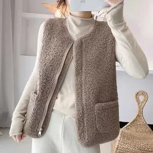 양털조끼 뽀글이 여성 겨울조끼 수면 방한 실내복