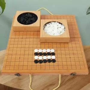 휴대용 접이식 바둑판 원목 체스 세트 오목 오목판 고급