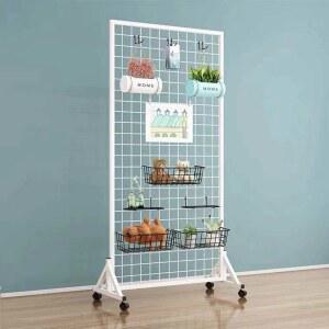 이동식 전시 네트망 철제 타공판 선반 다용도 미술 메쉬망