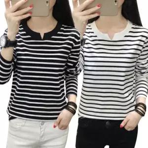 [오노마] ONM 여성 브이넥 티셔츠 긴팔 긴팔티 여자 봄 가을