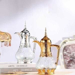 엔틱 실버 주전자 티포트 다도 수공예 세트 순은 냄비 빈티지 유리