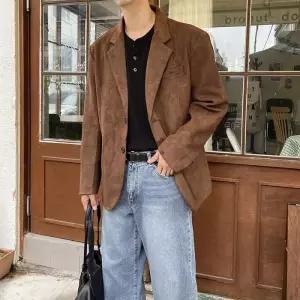 남자 스웨이드 블레이저 오버핏 자켓 남친룩 결혼식