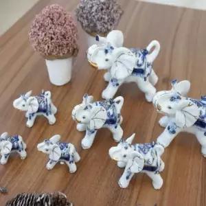 ksr 세라믹 7마리 코끼리 코끼리인형 인테리어인형 거실소품 거실인테리어