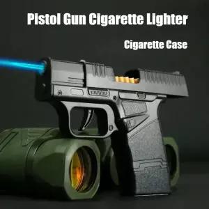 화약총 전동건 비비탄가스건 새로운 시가 점화기 건 라이터 및 담배 케이스 부탄 풍선 방풍 블루 불꽃 흡연