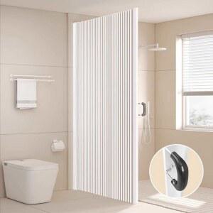 무타공욕실파티션 접이식 욕조 가림막 커튼폭110x높이180화이트 슬라이딩 방수