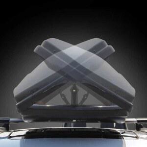 SUV 캠핑카 4세대 무타공 가로바 900L 대용량 루프박스 크로스바 루프 대형 풀세트 화이트 저소음