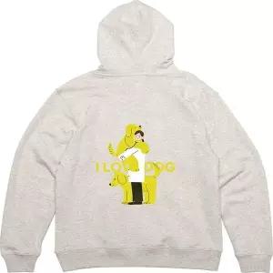 후드티 뒷면 강아지 아이러브도그 그림 프린팅