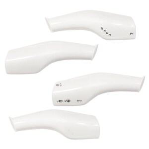 FOAN 스티어링 레버 커버 탄소 섬유 자동차 기어 변속 Tesla Model 3/Y와 호환 풀 프로텍션 액세서리 4PC 흰색