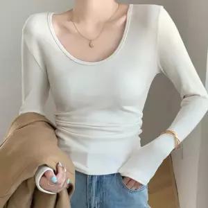 [오노마] ONM 여성 U넥 슬림핏 베이직 무지 긴팔 티셔츠