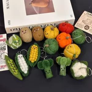 귀여운 야채 과일 캐릭터 네팔 양모 펠트 키링 인형 가방고리 열쇠고리 수공예 핸드메이드 키홀더 JS060