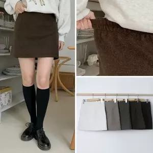 여성 뒷밴딩 모직 미니스커트 치마바지 -WSK0131- 겨울