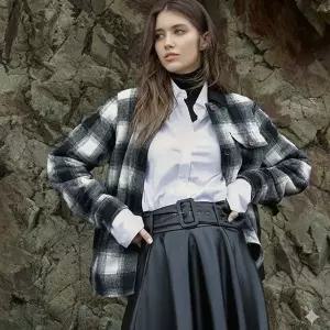 [NS홈쇼핑][지오스피릿] 여성 캐시미어 블렌디드 패딩 체크 코트 4종 택1..