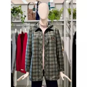 [갤러리아] 크로커다일레이디 탈부착 후드 체크 블라우스 CLDWBL101