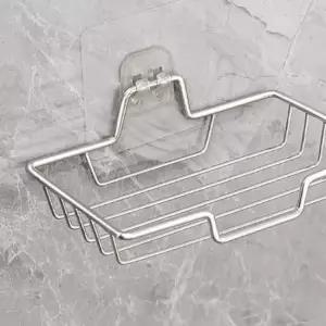 무타공 접착식 스텐 비누 수세미 거치 받침대 케이스 1단 비누거치대 비누케이스