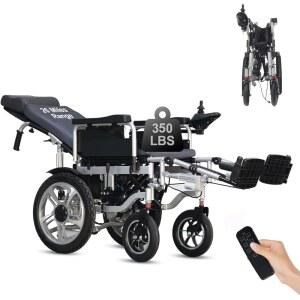 리클라이닝 전동 휠체어, 접이식 컴팩트 파워 노인용 휴대용 전 지형 조절식 헤드레스트 및 트식 팔걸이, 항공사 승인